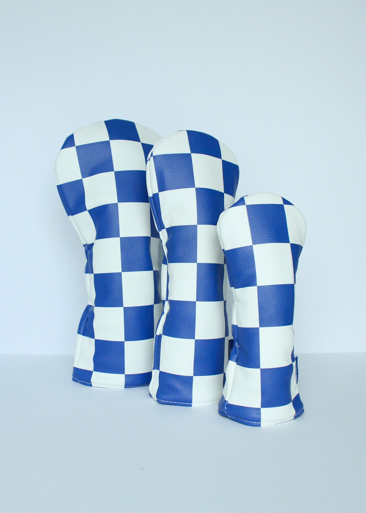 Checkerboard Golf Headcovers - Blue & White - Driver, Fairway Wood, Hybrid