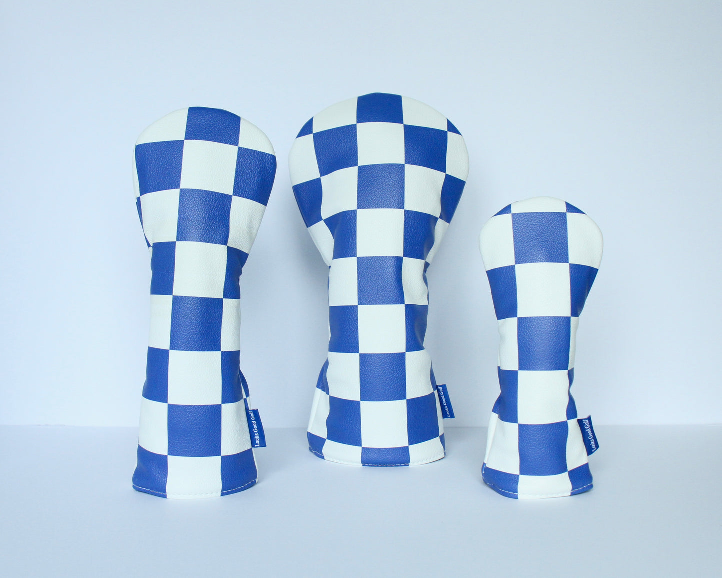 Checkerboard Golf Headcovers - Blue & White - Driver, Fairway Wood, Hybrid