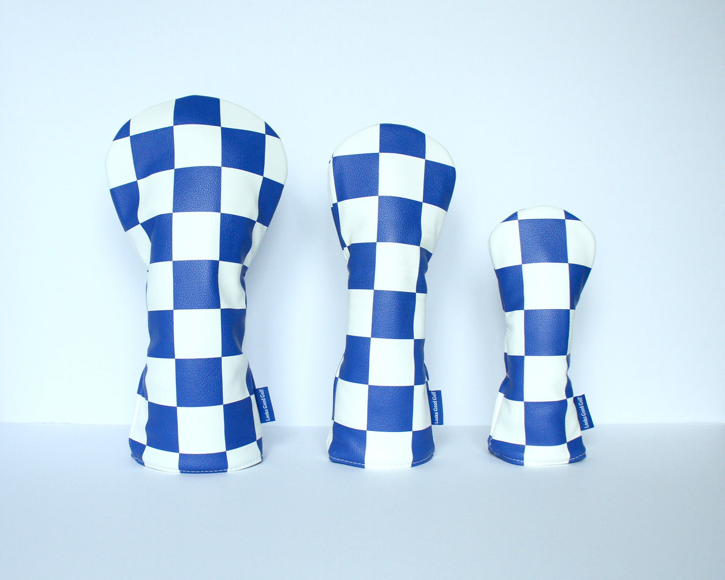Checkerboard Golf Headcovers - Blue & White - Driver, Fairway Wood, Hybrid