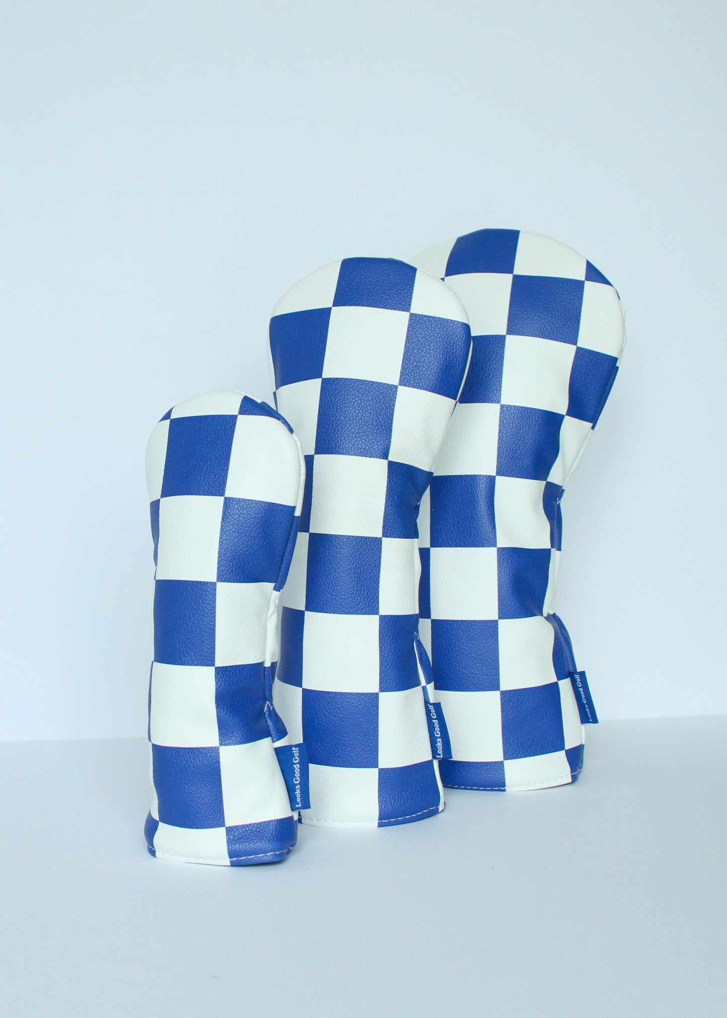 Checkerboard Golf Headcovers - Blue & White - Driver, Fairway Wood, Hybrid