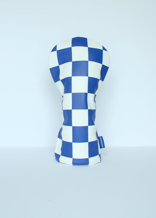 Checkerboard Golf Headcovers - Blue & White - Driver, Fairway Wood, Hybrid