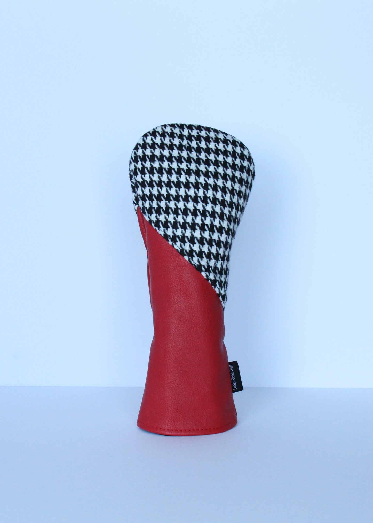 Houndstooth and crimson fairway wood headcover by Looks Good Golf