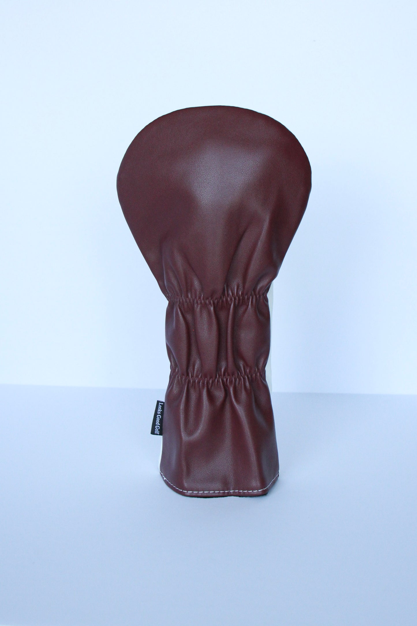 Maroon and white cowbell golf driver  headcover with custom design