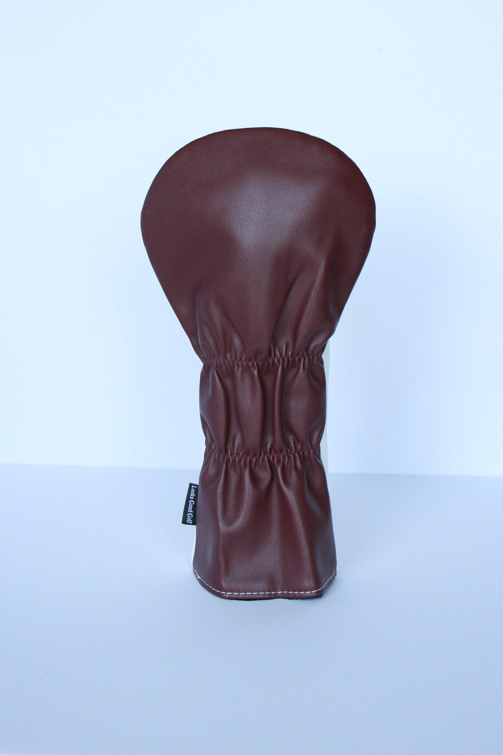 Maroon and white cowbell golf driver  headcover with custom design