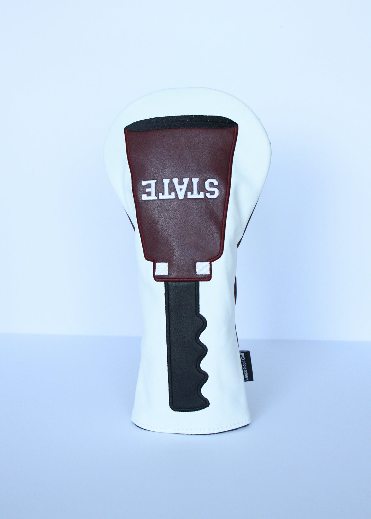 Mississippi State University Cowbell driver golf headcover front view