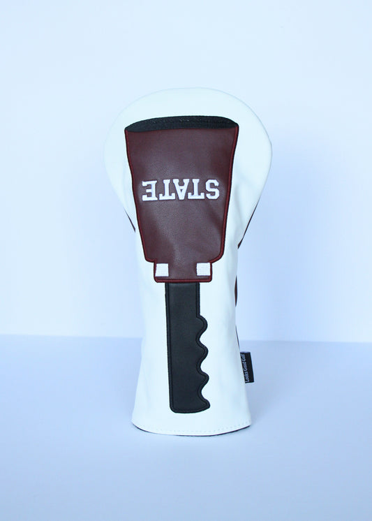 Mississippi State University Cowbell driver golf headcover front view