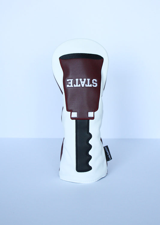 Mississippi State University Cowbell fairway wood golf headcover front view