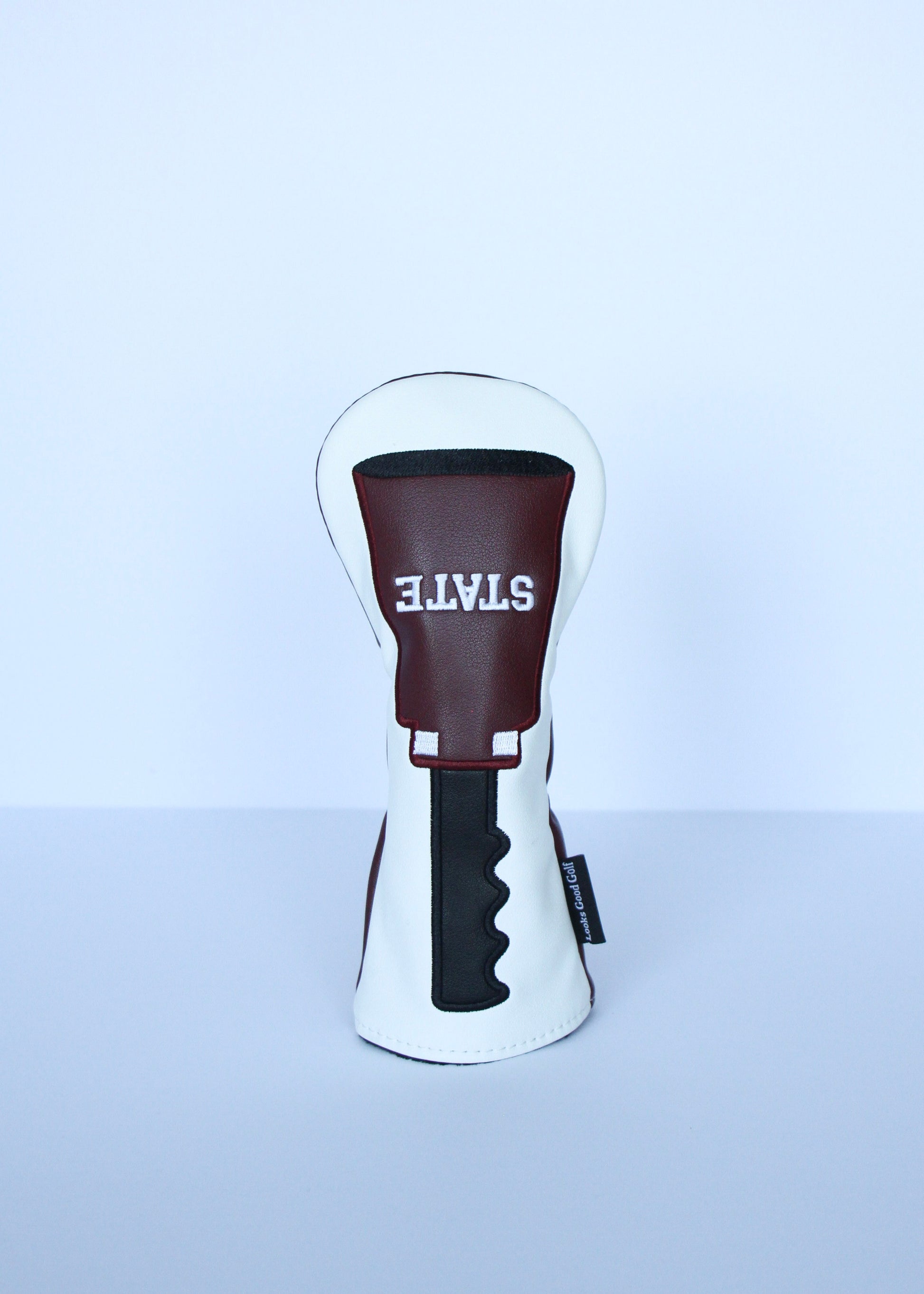 Mississippi State University Cowbell hybrid golf headcover front view